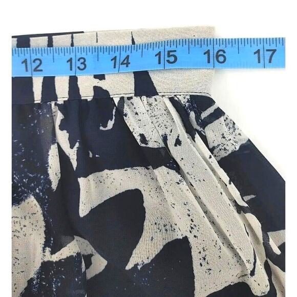 Womens Sheer Skirt 8 Blue Leaf Print Midi High Low Gipsy Fairy Beachy Nature - Picture 9 of 10